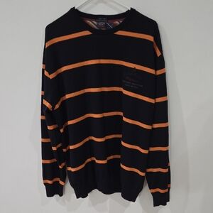 Paul & Shark Blue & Orange Kipawa Yachting Club Cool Touch Wool Sweater